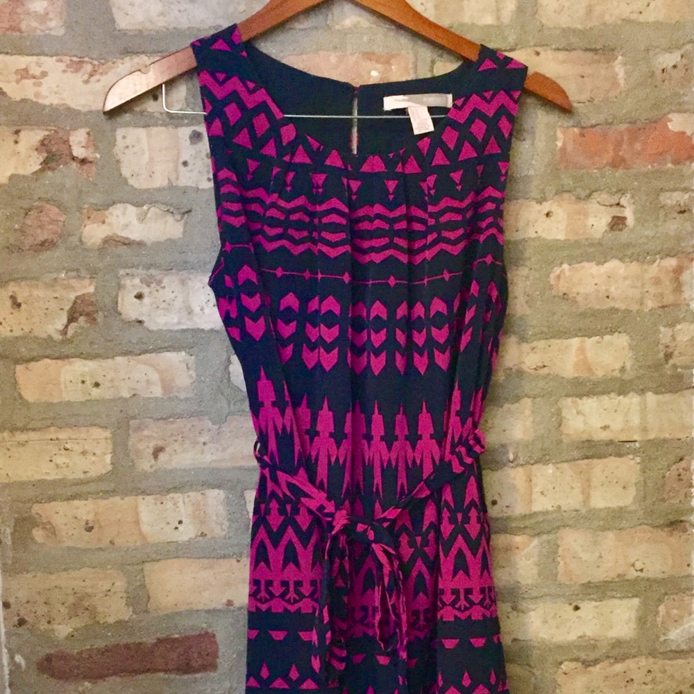 Tribal print Forever 21 navy & pink dress